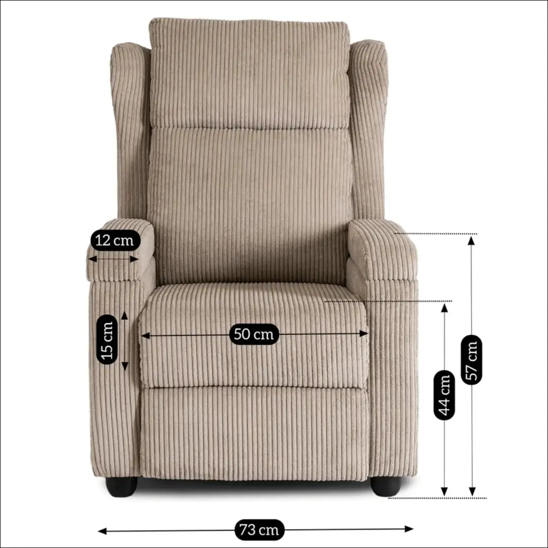 Išskleidžiamas fotelis su korduro audiniu smėlio spalvos TE559 - €223 Save 15% __label:Pristatymas 5-14 d.d., elite,