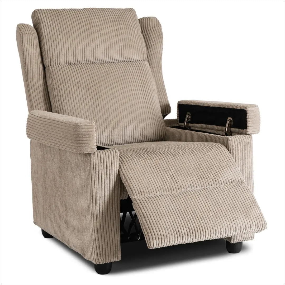 Išskleidžiamas fotelis su korduro audiniu smėlio spalvos TE559 - €223 Save 15% __label:Pristatymas 5-14 d.d., elite,