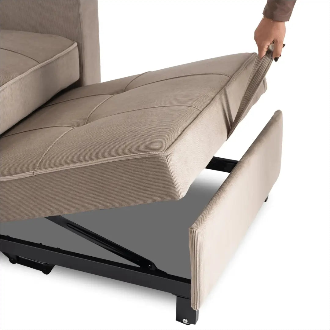 Išskleidžiamas fotelis su korduro audiniu smėlio spalvos TE887 - €327 Save 15% __label:Pristatymas 5-14 d.d., elite,