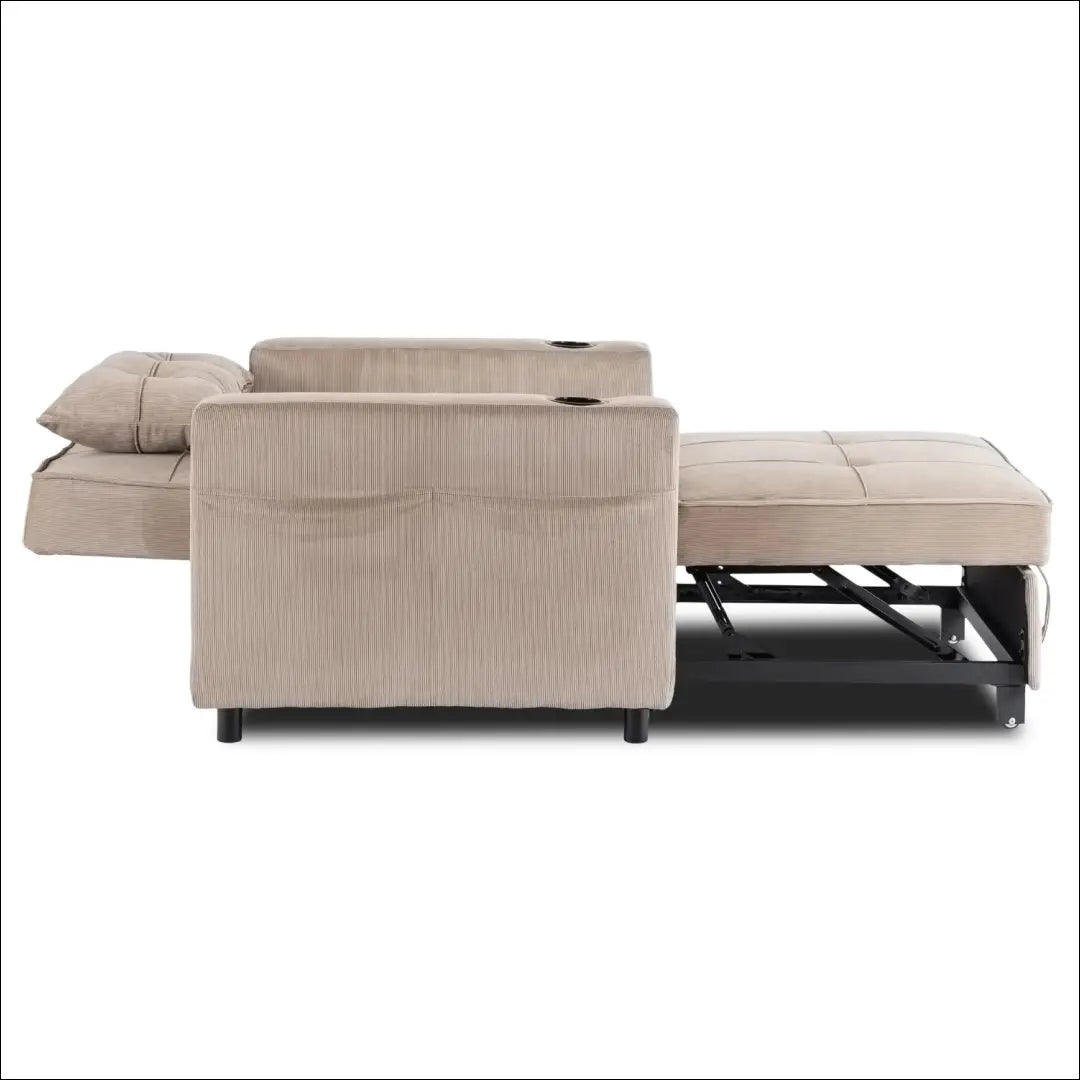 Išskleidžiamas fotelis su korduro audiniu smėlio spalvos TE887 - €327 Save 15% __label:Pristatymas 5-14 d.d., elite,