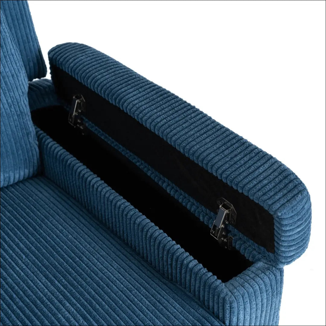 Išskleidžiamas fotelis su korduro audiniu tamsiai mėlynos spalvos TE558 - €223 Save 15% __label:Pristatymas 5-14 d.d.,