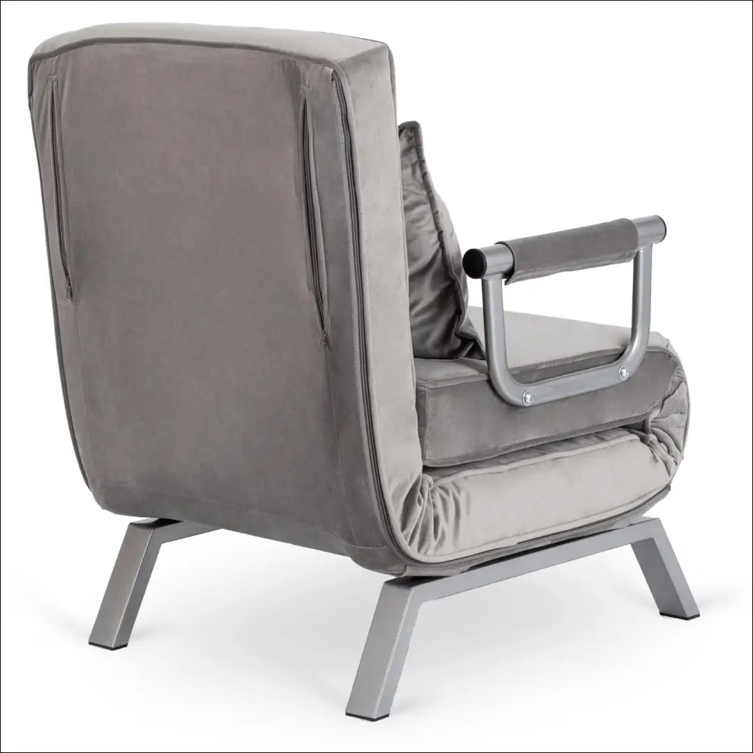 Išskleidžiamas fotelis su veliūro audiniu pilkos spalvos TE815 - €176 Save 15% 100-200, __label:Pristatymas 5-14 d.d.,