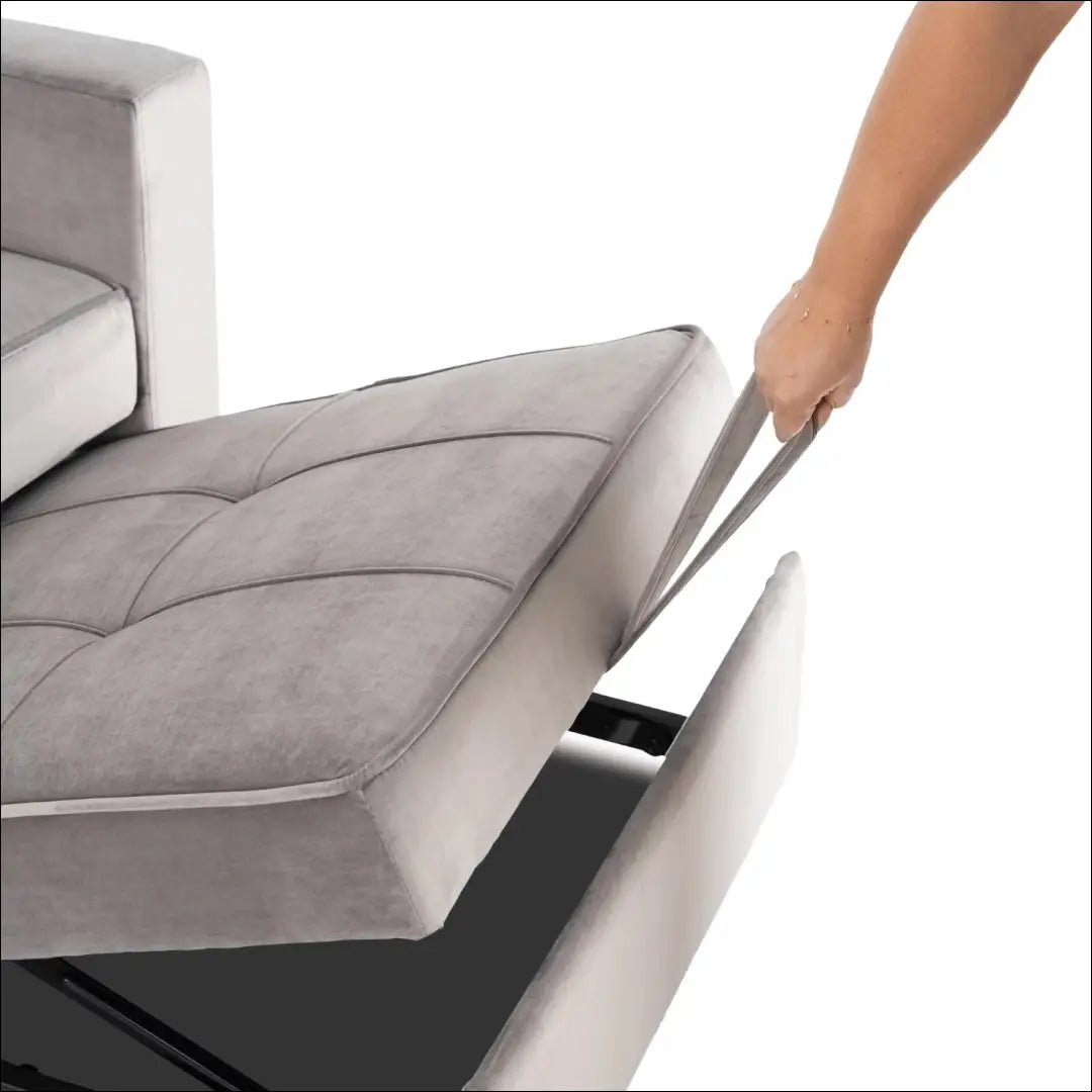 Išskleidžiamas fotelis su veliūro audiniu pilkos spalvos TE973 - €316 Save 15% __label:Pristatymas 5-14 d.d., elite,