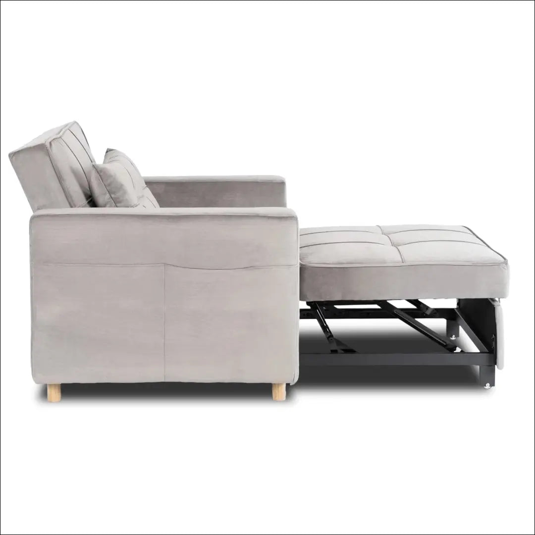 Išskleidžiamas fotelis su veliūro audiniu pilkos spalvos TE973 - €316 Save 15% __label:Pristatymas 5-14 d.d., elite,