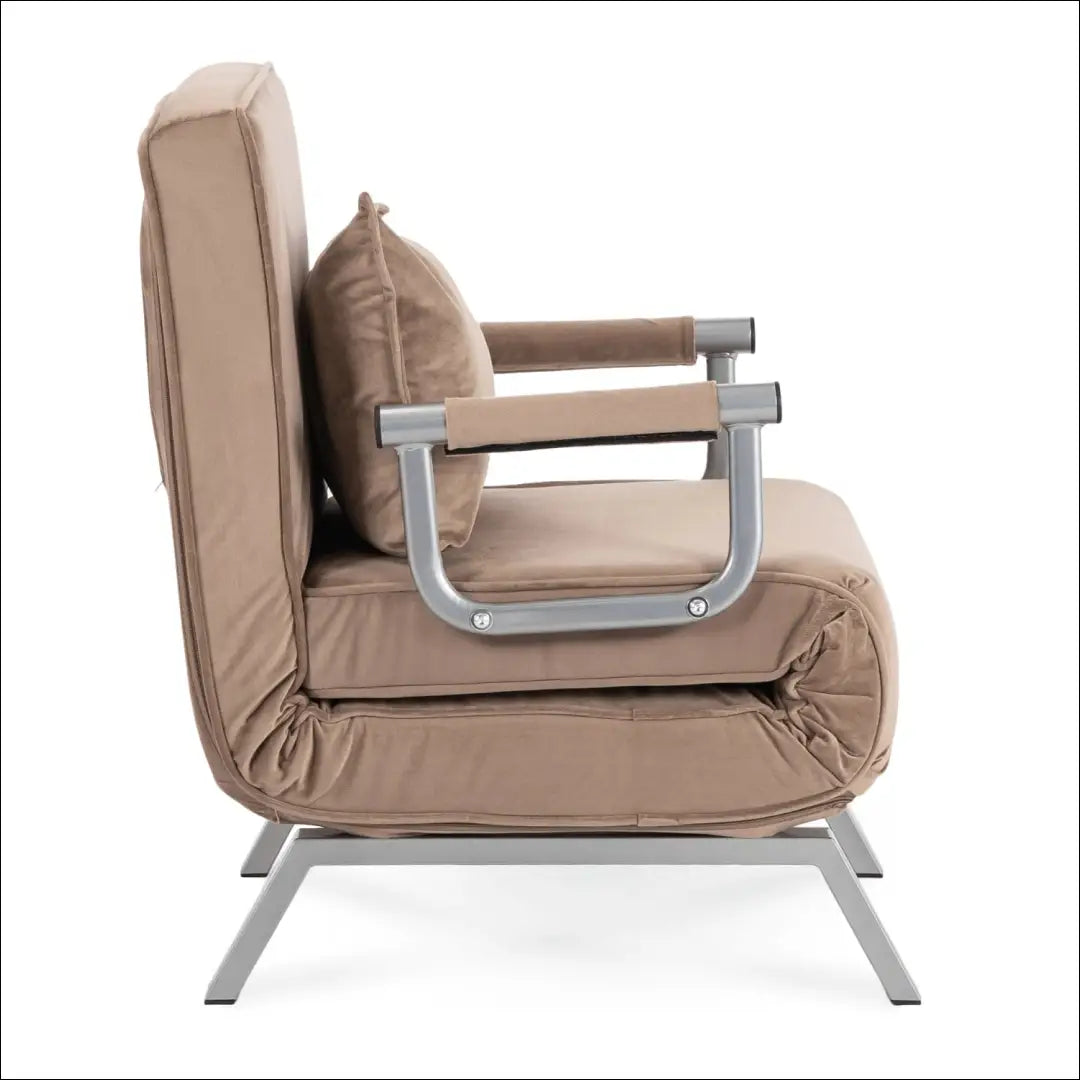 Išskleidžiamas fotelis su veliūro audiniu smėlio spalvos TE813 - €182 Save 15% 100-200, __label:Pristatymas 5-14 d.d.,