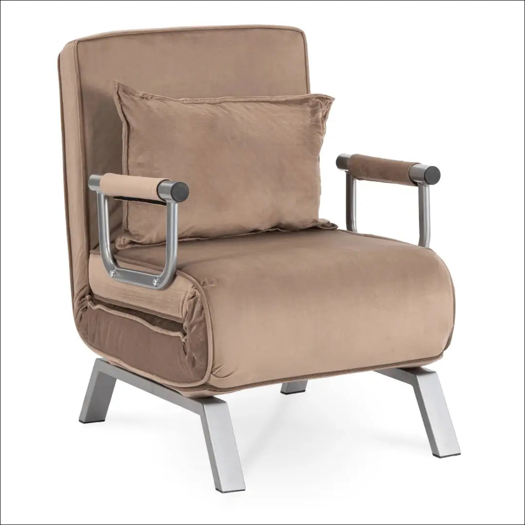 Išskleidžiamas fotelis su veliūro audiniu smėlio spalvos TE813 - €182 Save 15% 100-200, __label:Pristatymas 5-14 d.d.,