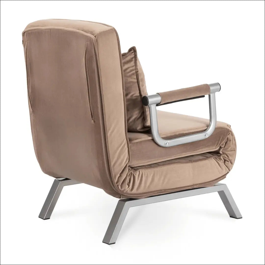 Išskleidžiamas fotelis su veliūro audiniu smėlio spalvos TE813 - €182 Save 15% 100-200, __label:Pristatymas 5-14 d.d.,