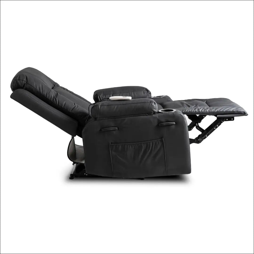 Išskleidžiamas masažinis fotelis iš eko odos juodos spalvos TE001 - €334 Save 15% __label:Pristatymas 5-14 d.d., elite,
