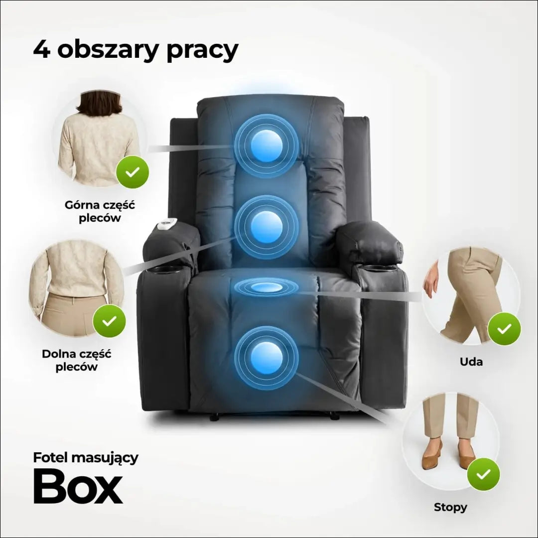 Išskleidžiamas masažinis fotelis iš eko odos juodos spalvos TE001 - €334 Save 15% __label:Pristatymas 5-14 d.d., elite,