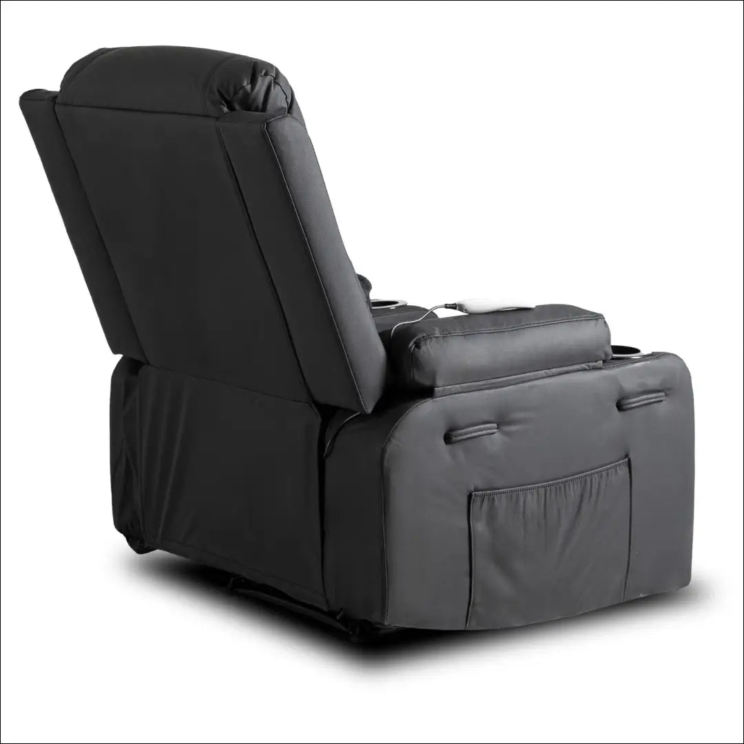 Išskleidžiamas masažinis fotelis iš eko odos juodos spalvos TE001 - €334 Save 15% __label:Pristatymas 5-14 d.d., elite,
