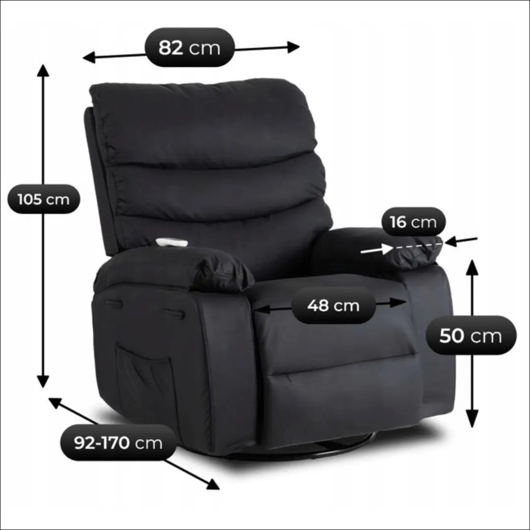 Išskleidžiamas masažinis fotelis iš eko odos juodos spalvos TE627 - €261 Save 15% __label:Pristatymas 5-14 d.d., elite,