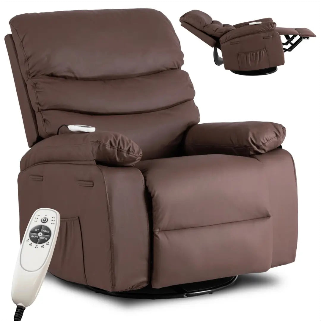 Išskleidžiamas masažinis fotelis iš eko odos rudos spalvos TE626 - €366 Save 15% __label:Pristatymas 5-14 d.d., elite,