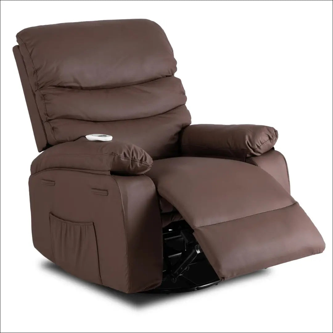 Išskleidžiamas masažinis fotelis iš eko odos rudos spalvos TE626 - €366 Save 15% __label:Pristatymas 5-14 d.d., elite,