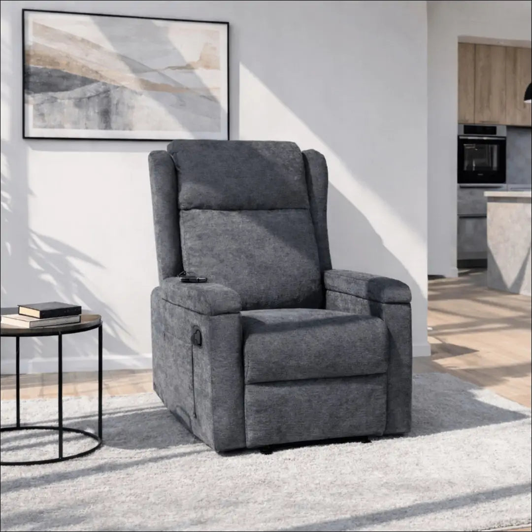 Išskleidžiamas masažinis fotelis su audiniu pilkos spalvos TE819 - €319 Save 15% __label:Pristatymas 5-14 d.d., elite,