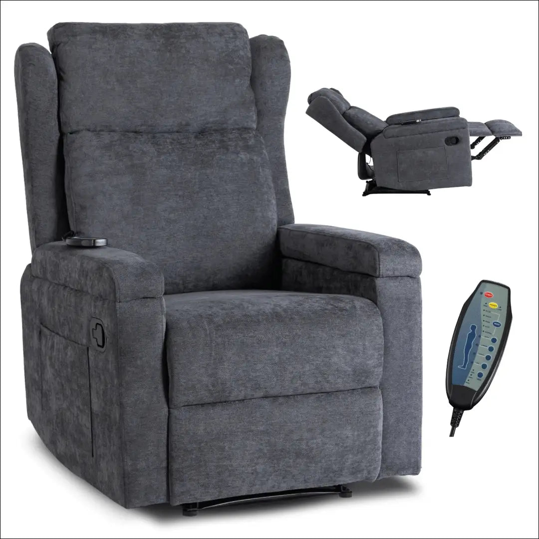 Išskleidžiamas masažinis fotelis su audiniu pilkos spalvos TE819 - €319 Save 15% __label:Pristatymas 5-14 d.d., elite,