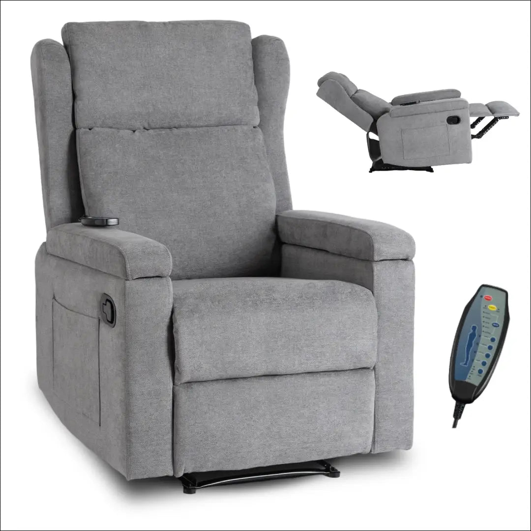 Išskleidžiamas masažinis fotelis su audiniu pilkos spalvos TE822 - €319 Save 15% __label:Pristatymas 5-14 d.d., elite,
