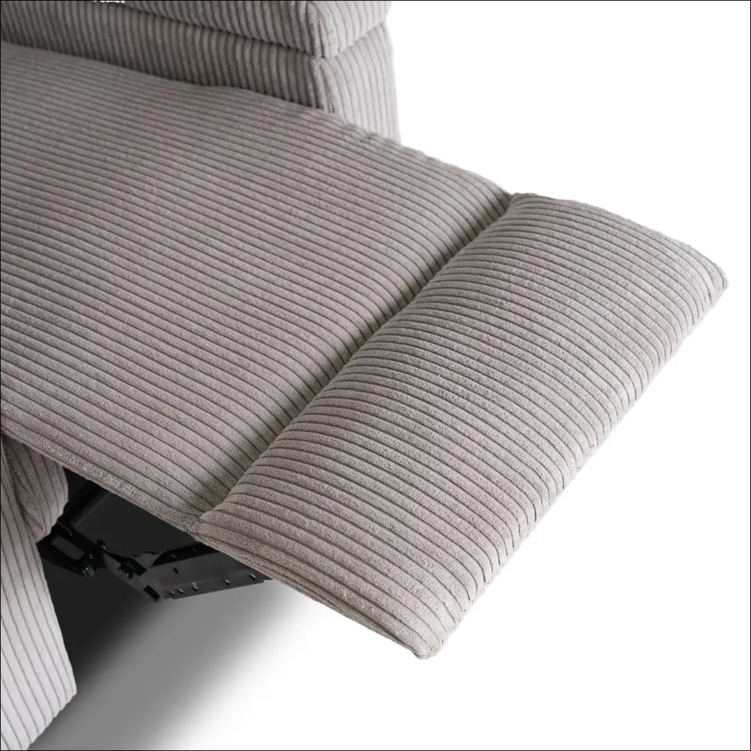 Išskleidžiamas masažinis fotelis su korduro audiniu pilkos spalvos / smėlio TE821 - €319 Save 15% __label:Pristatymas