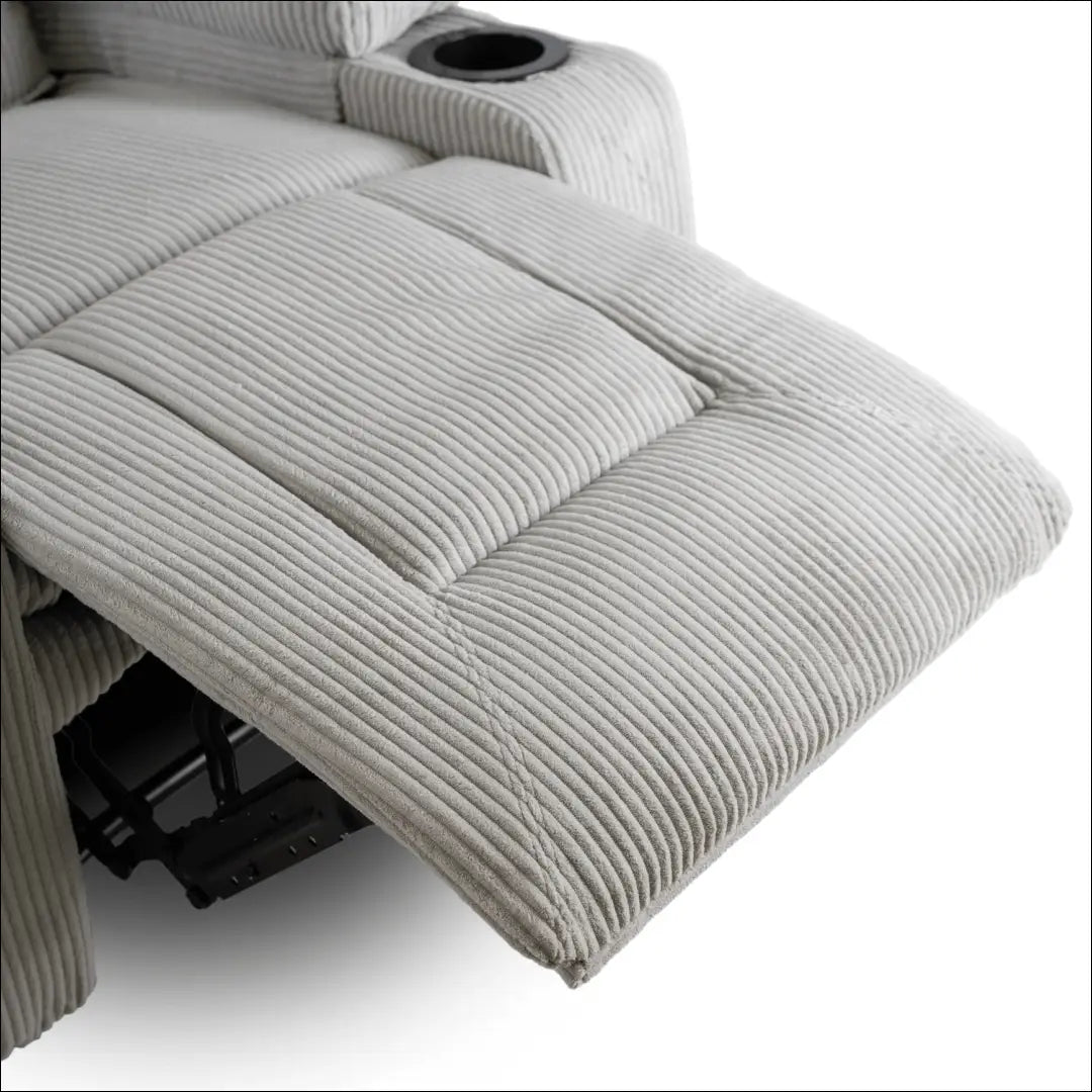 Išskleidžiamas masažinis fotelis su korduro audiniu pilkos spalvos TE498 - €323 Save 15% __label:Pristatymas 5-14 d.d.,