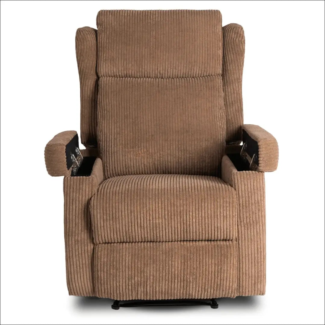 Išskleidžiamas masažinis fotelis su korduro audiniu rudos spalvos TE817 - €319 Save 15% __label:Pristatymas 5-14 d.d.,