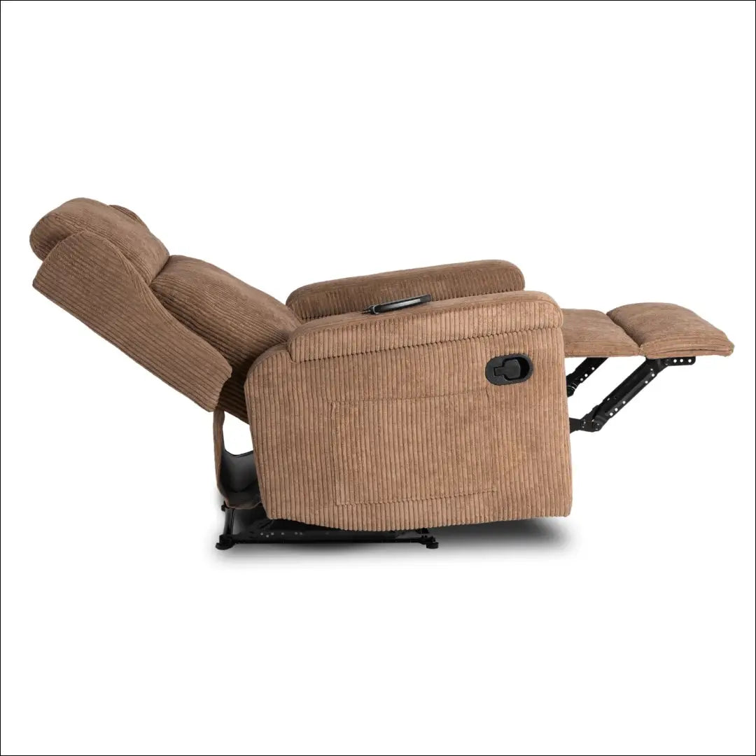 Išskleidžiamas masažinis fotelis su korduro audiniu rudos spalvos TE817 - €319 Save 15% __label:Pristatymas 5-14 d.d.,