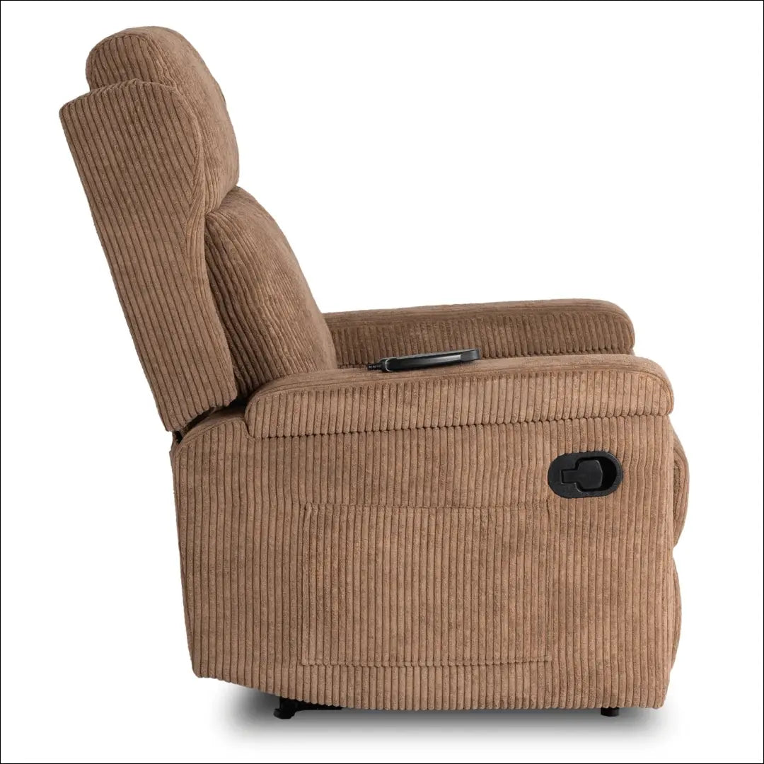 Išskleidžiamas masažinis fotelis su korduro audiniu rudos spalvos TE817 - €319 Save 15% __label:Pristatymas 5-14 d.d.,