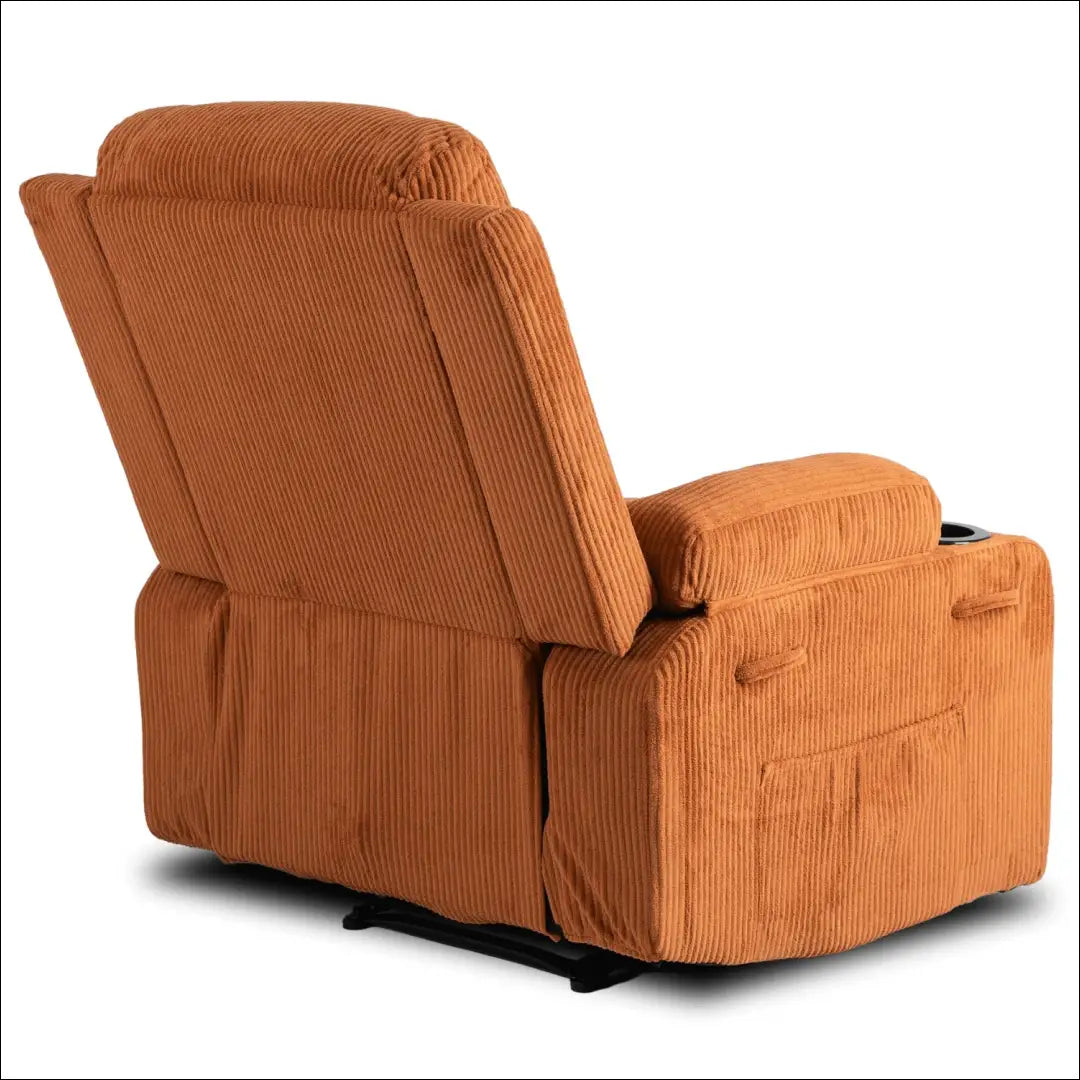 Išskleidžiamas masažinis fotelis su korduro audiniu rusvos spalvos TE499 - €323 Save 15% __label:Pristatymas 5-14 d.d.,