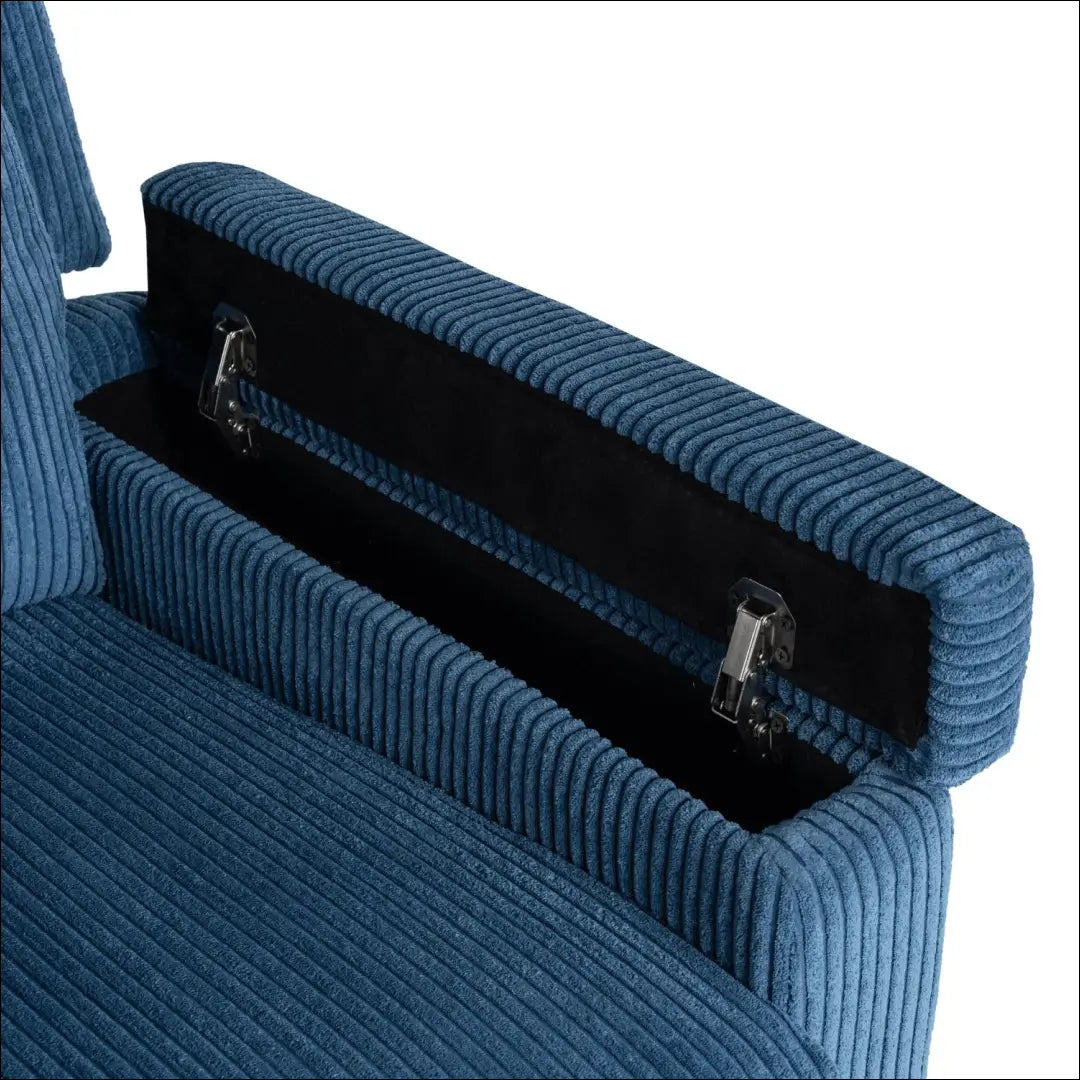 Išskleidžiamas masažinis fotelis su korduro audiniu tamsiai mėlynos spalvos TE820 - €319 Save 15% __label:Pristatymas