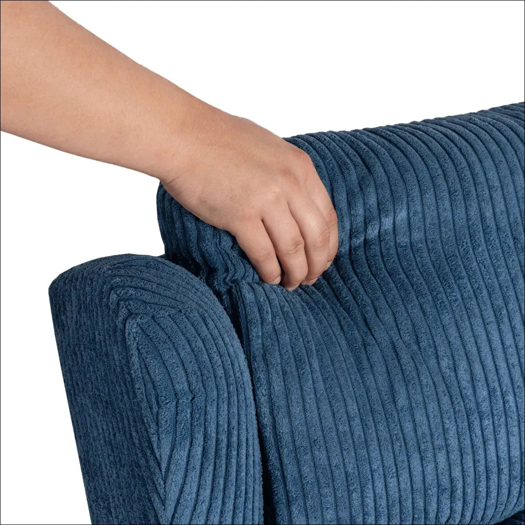 Išskleidžiamas masažinis fotelis su korduro audiniu tamsiai mėlynos spalvos TE820 - €319 Save 15% __label:Pristatymas