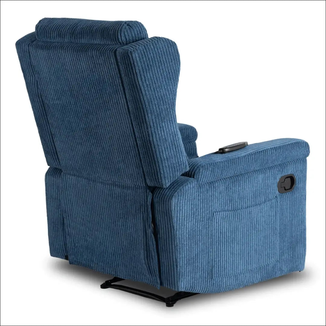 Išskleidžiamas masažinis fotelis su korduro audiniu tamsiai mėlynos spalvos TE820 - €319 Save 15% __label:Pristatymas