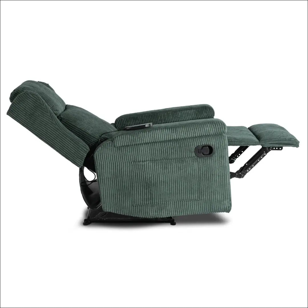 Išskleidžiamas masažinis fotelis su korduro audiniu žalios spalvos TE816 - €319 Save 15% __label:Pristatymas 5-14 d.d.,