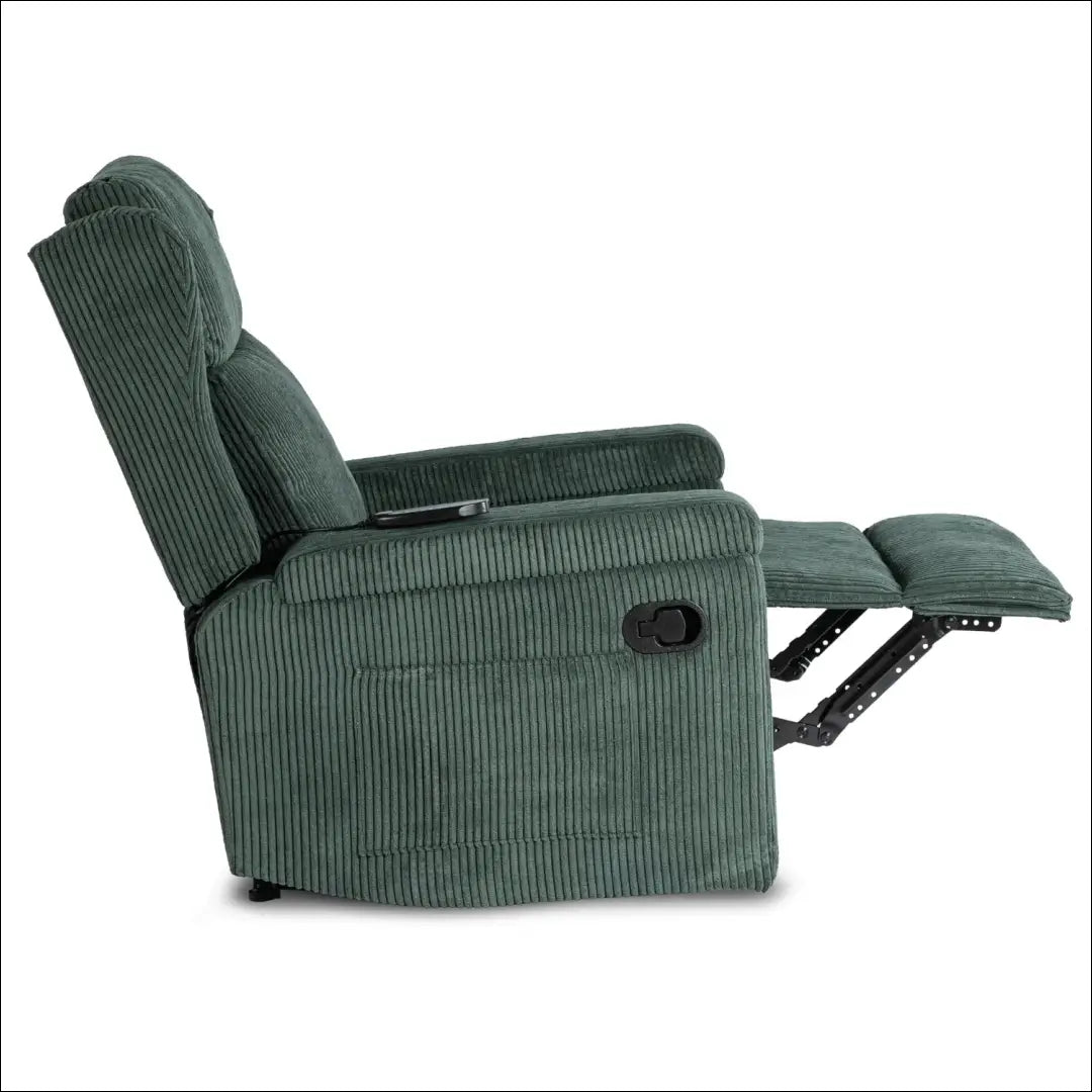 Išskleidžiamas masažinis fotelis su korduro audiniu žalios spalvos TE816 - €319 Save 15% __label:Pristatymas 5-14 d.d.,