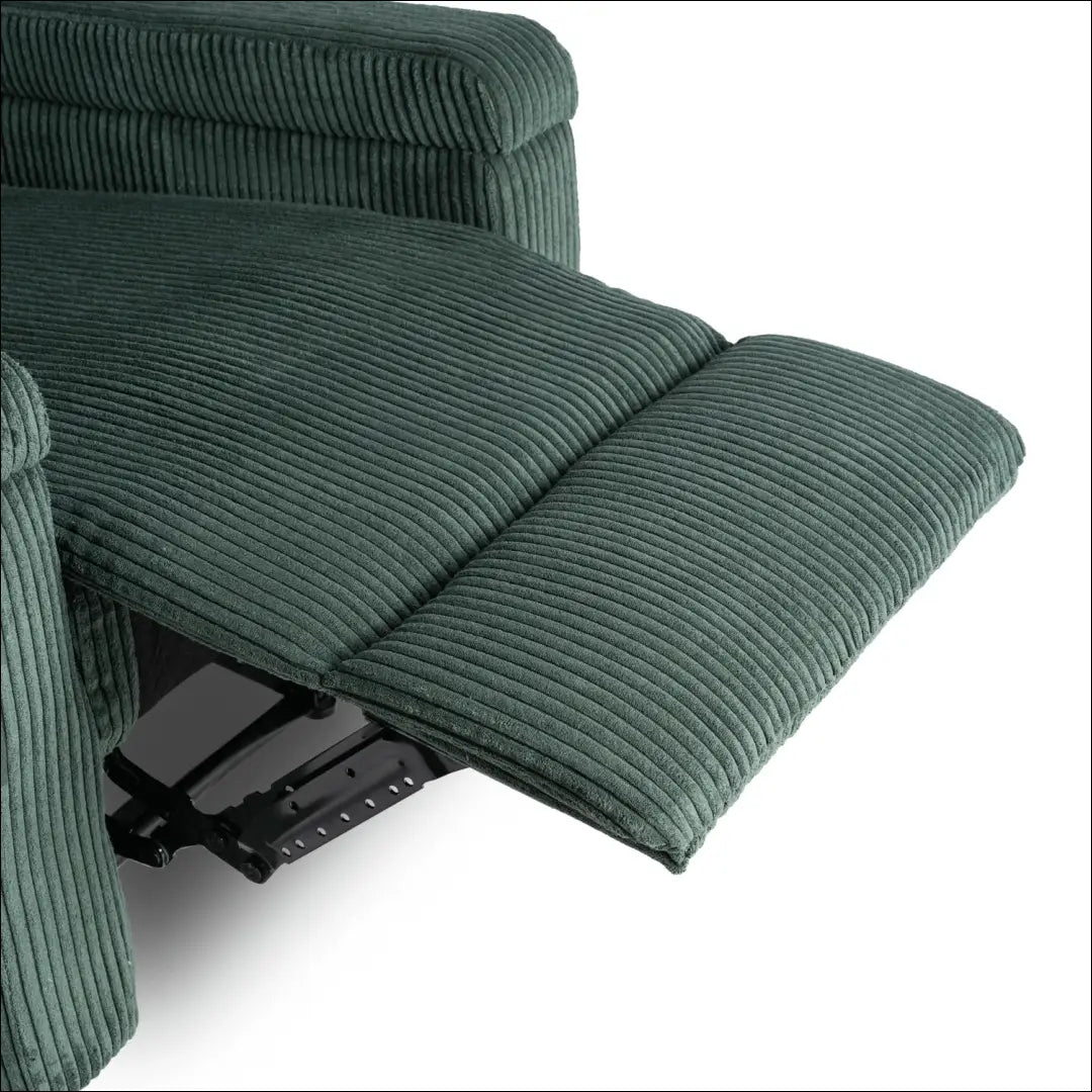 Išskleidžiamas masažinis fotelis su korduro audiniu žalios spalvos TE816 - €319 Save 15% __label:Pristatymas 5-14 d.d.,