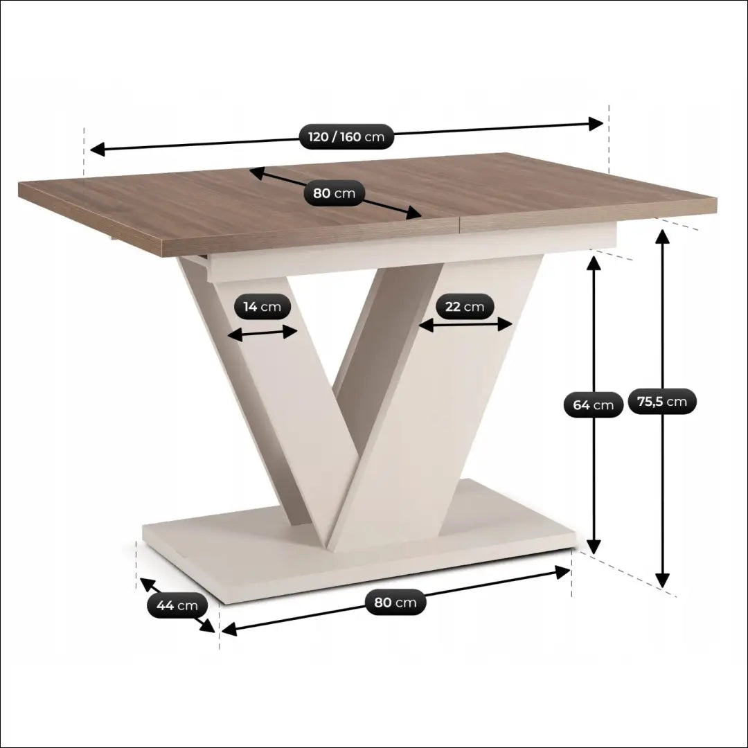 Išskleidžiamas stalas 120–160 cm riešuto spalvos/kašmyro spalvos TE2544 - €284 Save 15% __label:Pristatymas 5-14 d.d.,
