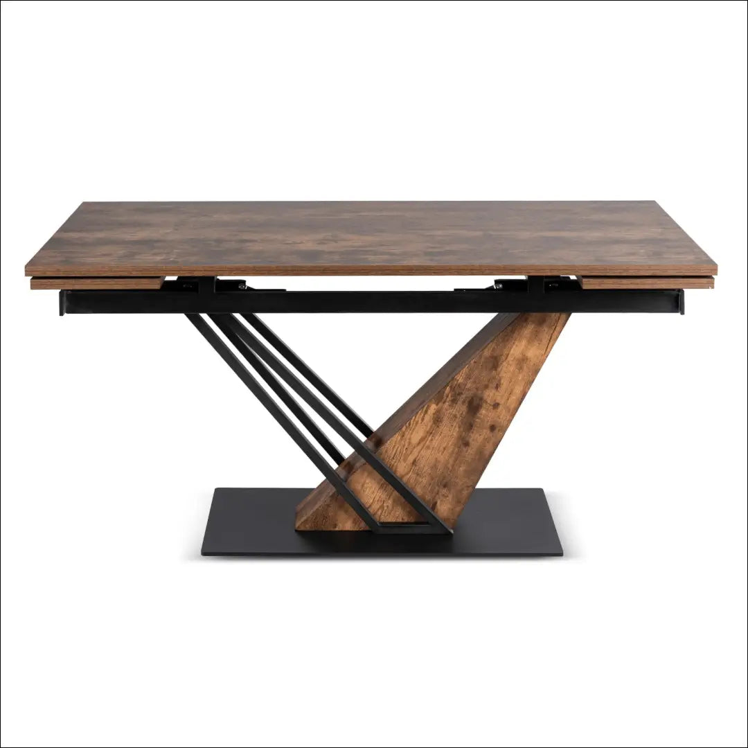 Išskleidžiamas stalas 160–220 cm MDF kaimiško ąžuolo/juodos spalvos TE2403 - €545.76 Save 15% __label:Pristatymas 5-14