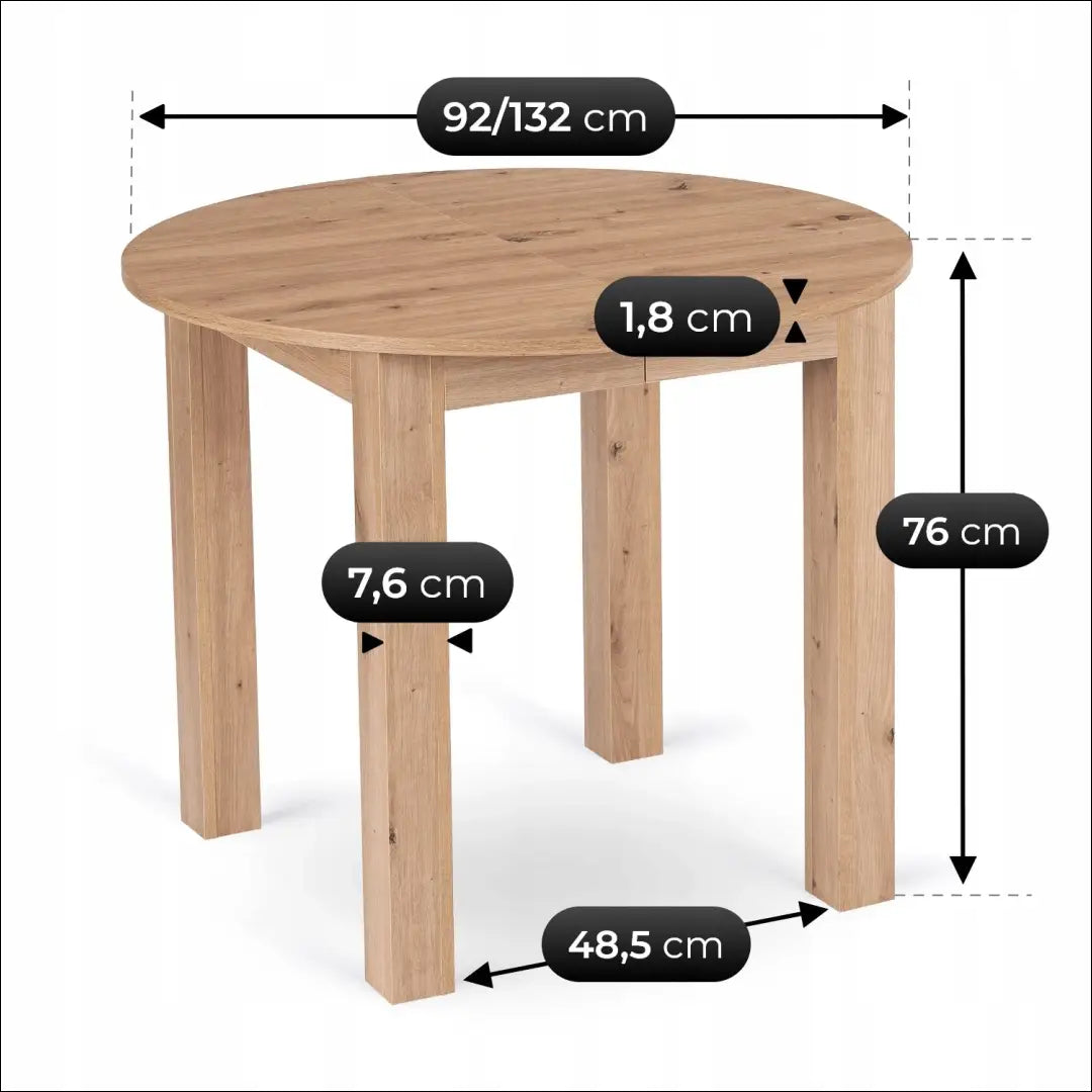 Išskleidžiamas stalas 92–132 cm „Artisan Oak“ TE2457 - €178 Save 15% __label:Pristatymas 5-14 d.d., Newelite Naujausi