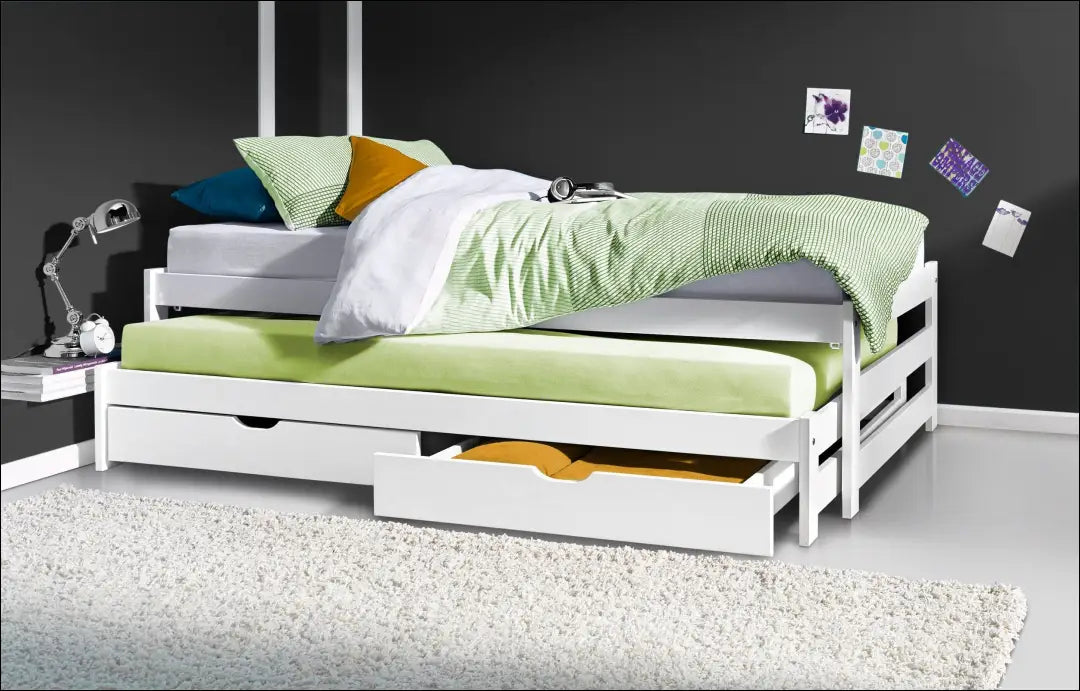 Ištraukiama lova (90x200cm) GI966 - €160 Save 50% 100-200, __label:Pristatymas 1-2 d.d., color-balta, lovos-miegamojo,