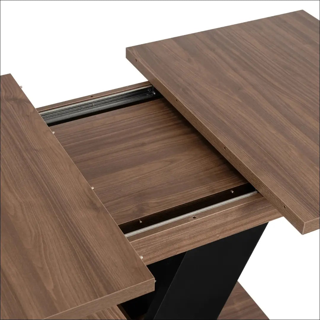 Ištraukiamas stalas 120–160 cm riešuto spalvos/juodas TE2543 - €284 Save 15% __label:Pristatymas 5-14 d.d., Newelite