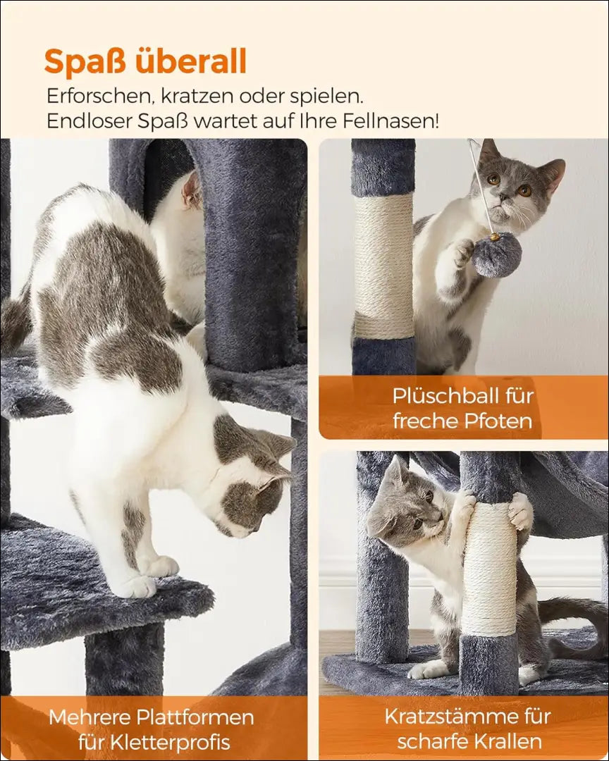 Kačių stovas-draskyklė KI1471 - €89 Save 50% 50-100, __label:Pristatymas 1-2 d.d., color-pilka, color-smelio, gyvunai