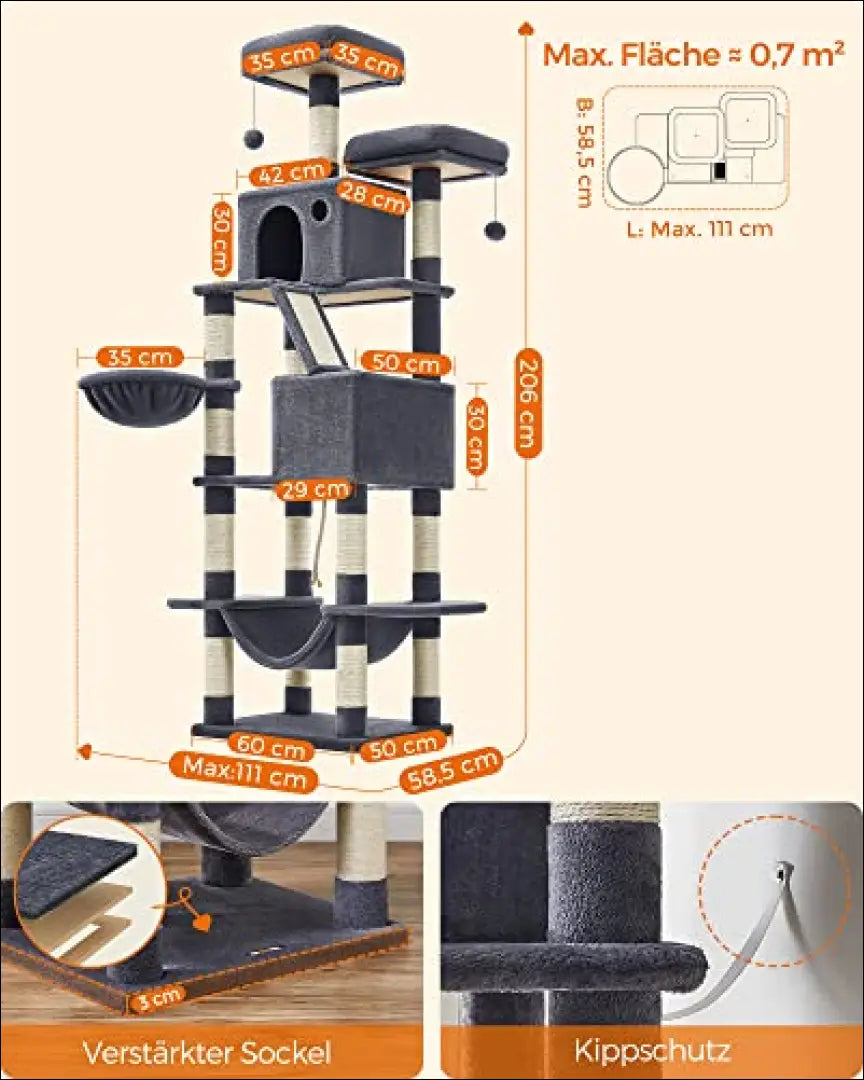Kačių stovas draskyklė SM050 - €162 Save 40% 100-200, __label:Pristatymas 5-14 d.d., gyvunai, kates, notouch30