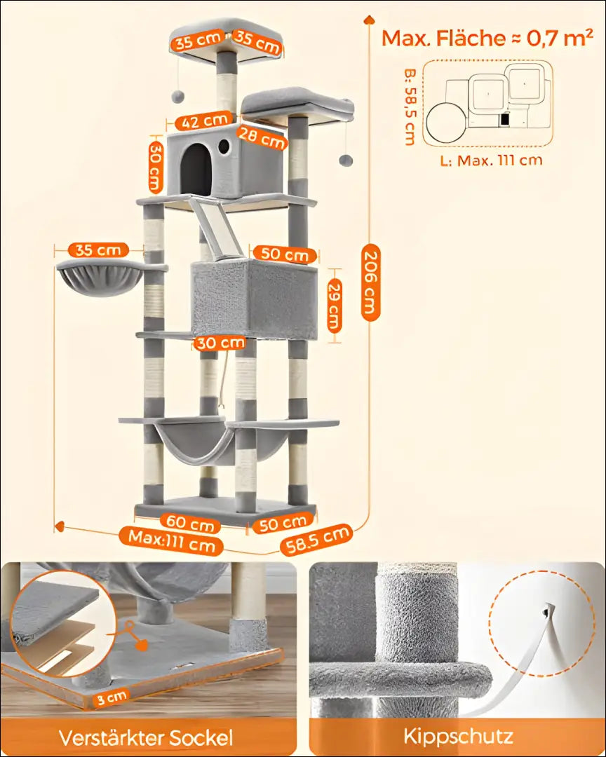 Kačių stovas draskyklė SM053 - €162 Save 40% 100-200, __label:Pristatymas 5-14 d.d., gyvunai, kates, notouch30
