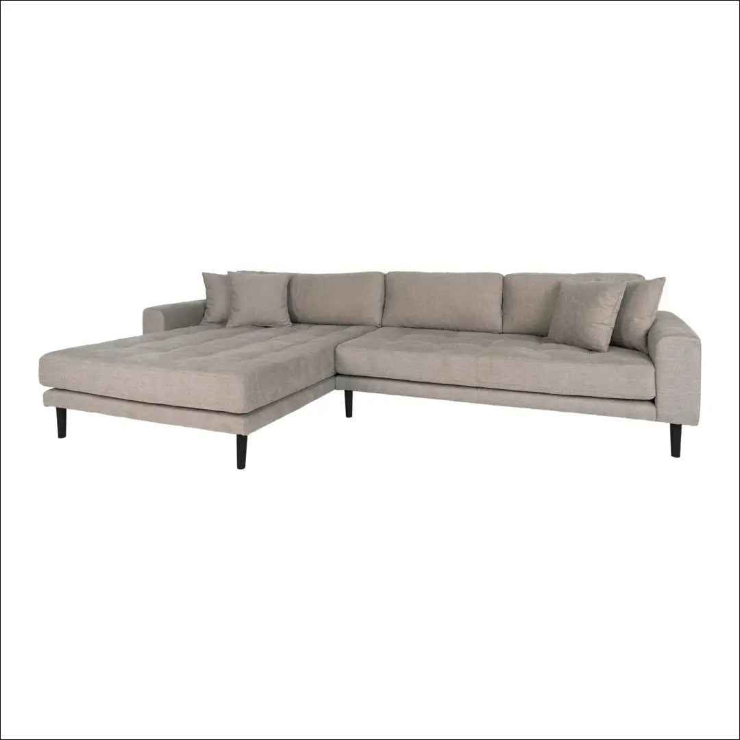 Kairinė sofa iš akmens masės su 4 pagalvėlėmis ir juodomis medinėmis kojelėmis RD199 - €1,479 Save 15%