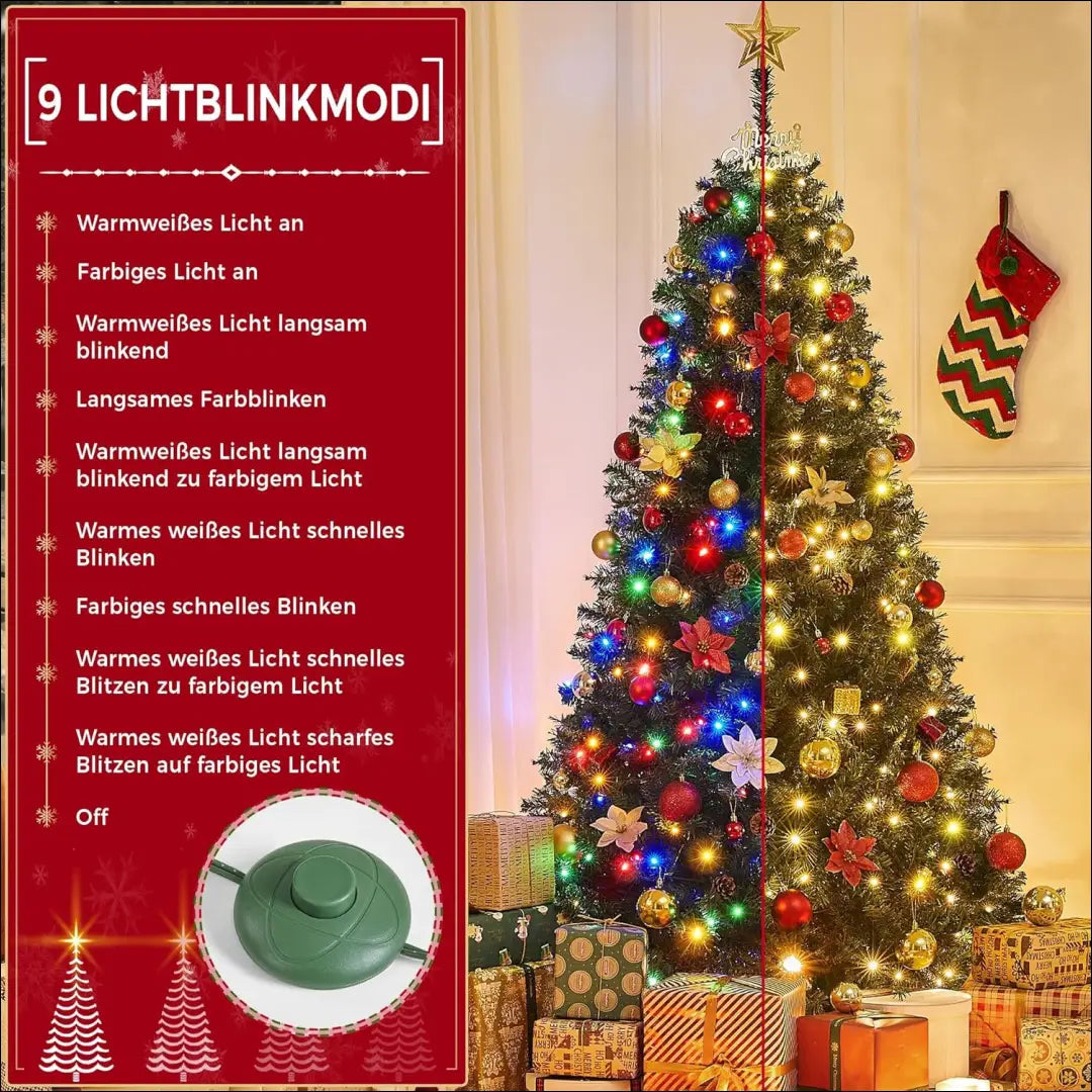 Kalėdinė eglutė su LED lemputėmis (183cm) DI10217 - €125 Save 50% 100-200, __label:Pristatymas 1-2 d.d., color-zalia,