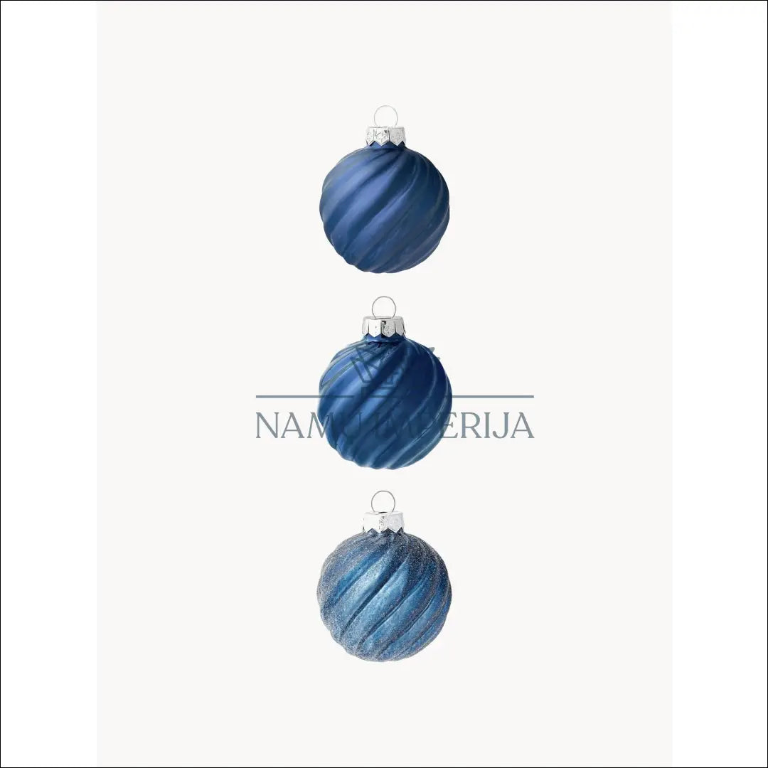 Kalėdinių burbuliukų komplektas (3vnt) DI4845 - €3 Save 60% __label:Pristatymas 1-2 d.d., color-melyna, kaledos,