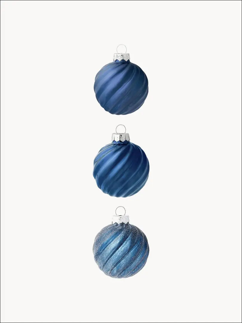 Kalėdinių burbuliukų komplektas (3vnt) DI4845 - €3 Save 60% __label:Pristatymas 1-2 d.d., color-melyna, kaledos,