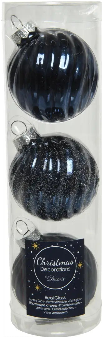 Kalėdinių burbuliukų komplektas (3vnt) DI4845 - €3 Save 60% __label:Pristatymas 1-2 d.d., color-melyna, kaledos,