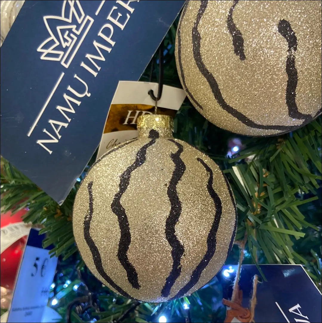 Kalėdinių burbulų komplektas (2vnt) DI4895 - €7 Save 50% __label:Pristatymas 1-2 d.d., color-auksine, color-juoda,