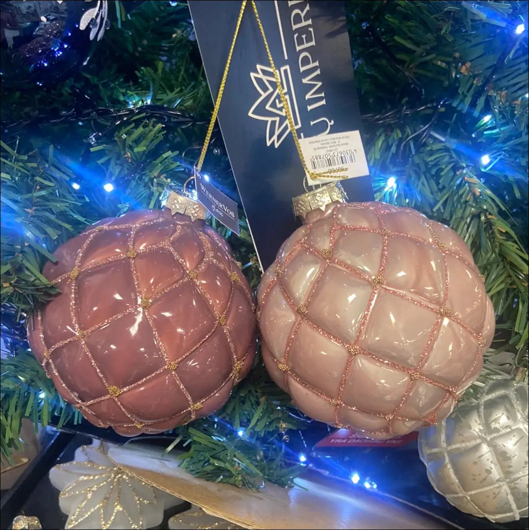 Kalėdinių burbulų komplektas (2vnt) DI4896 - €7 Save 50% __label:Pristatymas 1-2 d.d., color-rozine, color-violetine,