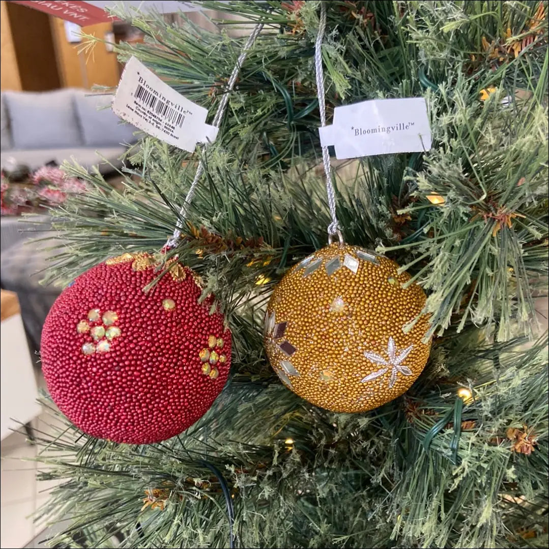 Kalėdinių burbulų komplektas (2vnt) DI4965 - €7 Save 50% __label:Pristatymas 1-2 d.d., color-auksine, color-geltona,