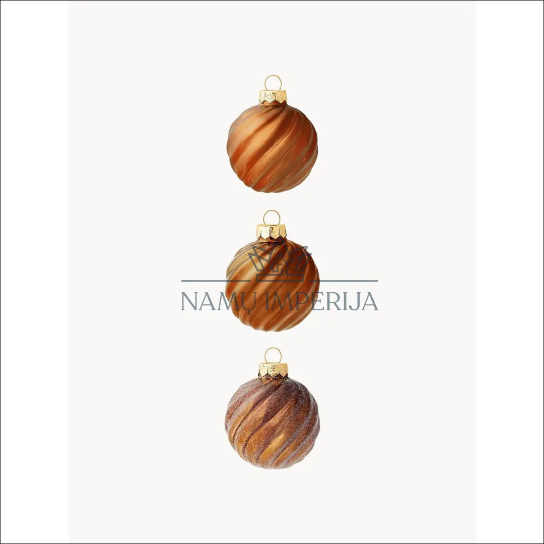 Kalėdinių burbulų komplektas (3vnt) DI4756 - €3 Save 60% __label:Pristatymas 1-2 d.d., color-ruda, kaledos,