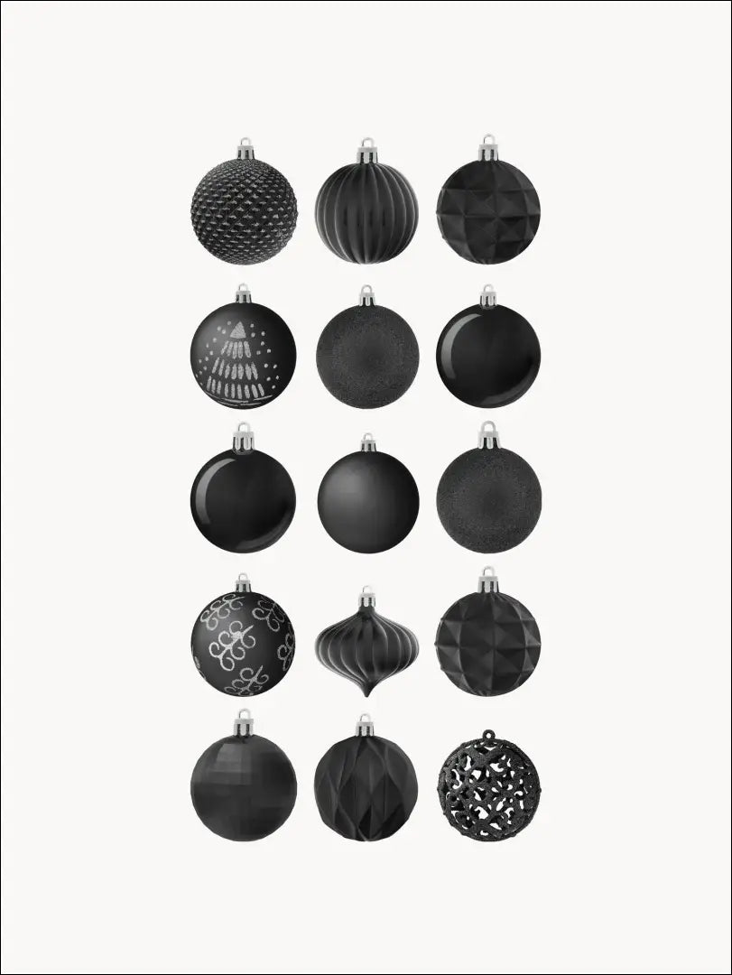 Kalėdinių burbulų komplektas (60vnt) DI4737 - €25 Save 50% 25-50, __label:Pristatymas 1-2 d.d., color-juoda,